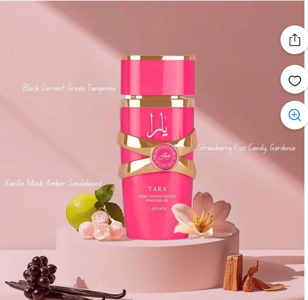 Yara Candy by Lattafa, 0.7 oz Concentrated Perfume Oil for Women