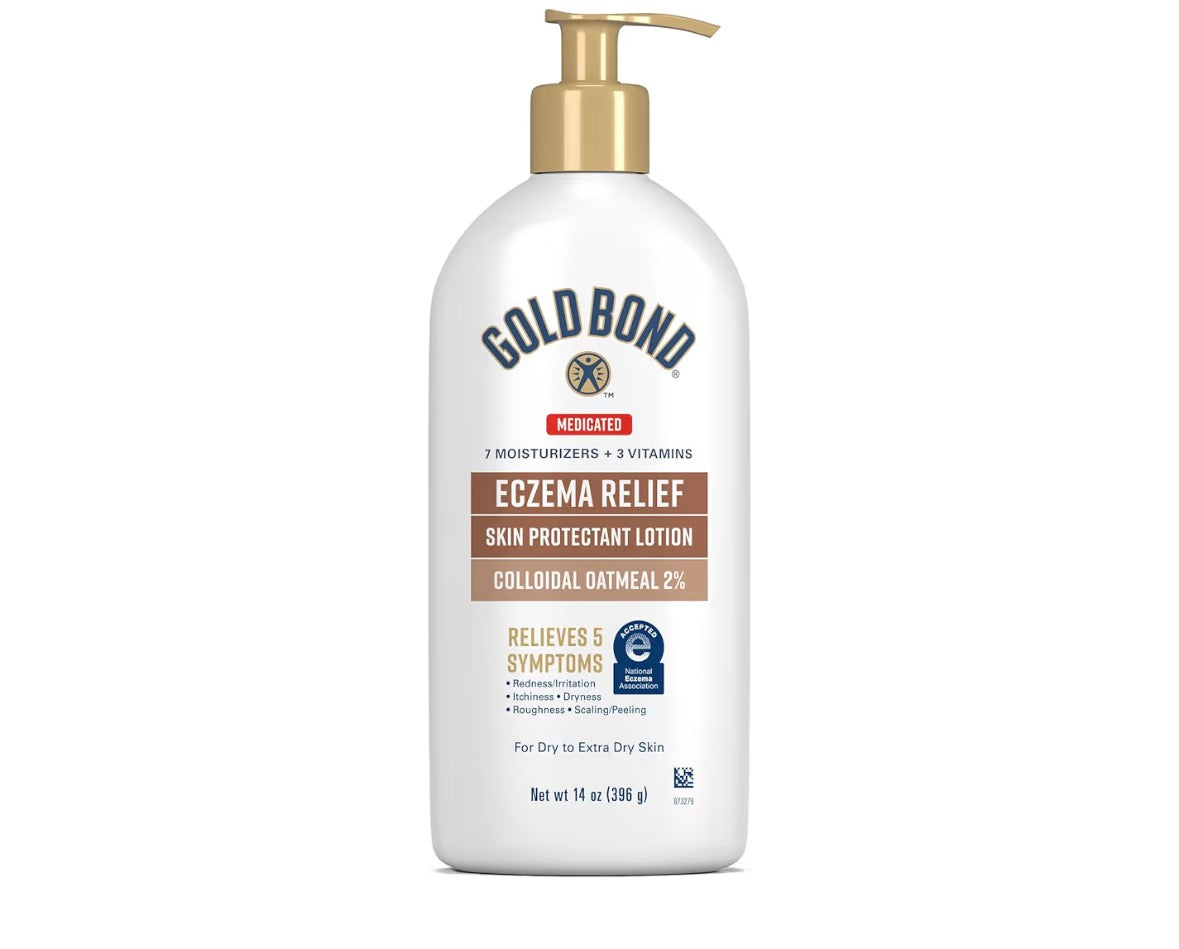 Gold Bond Medicated Eczema Relief Skin Protectant Lotion, 14 oz Lotion with 2% Colloidal Oatmeal