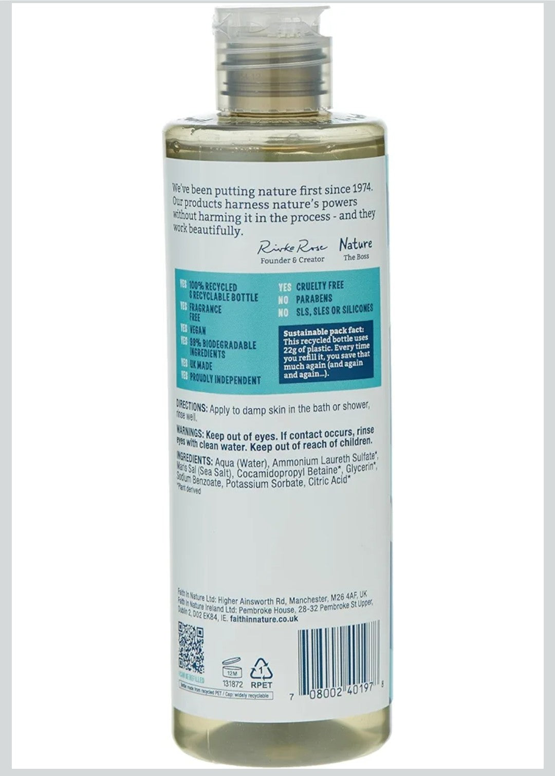 Faith in Nature Fragrance Free Shower Gel & Foam Bath