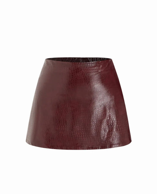 Cider Faux Leather Midi Skirt