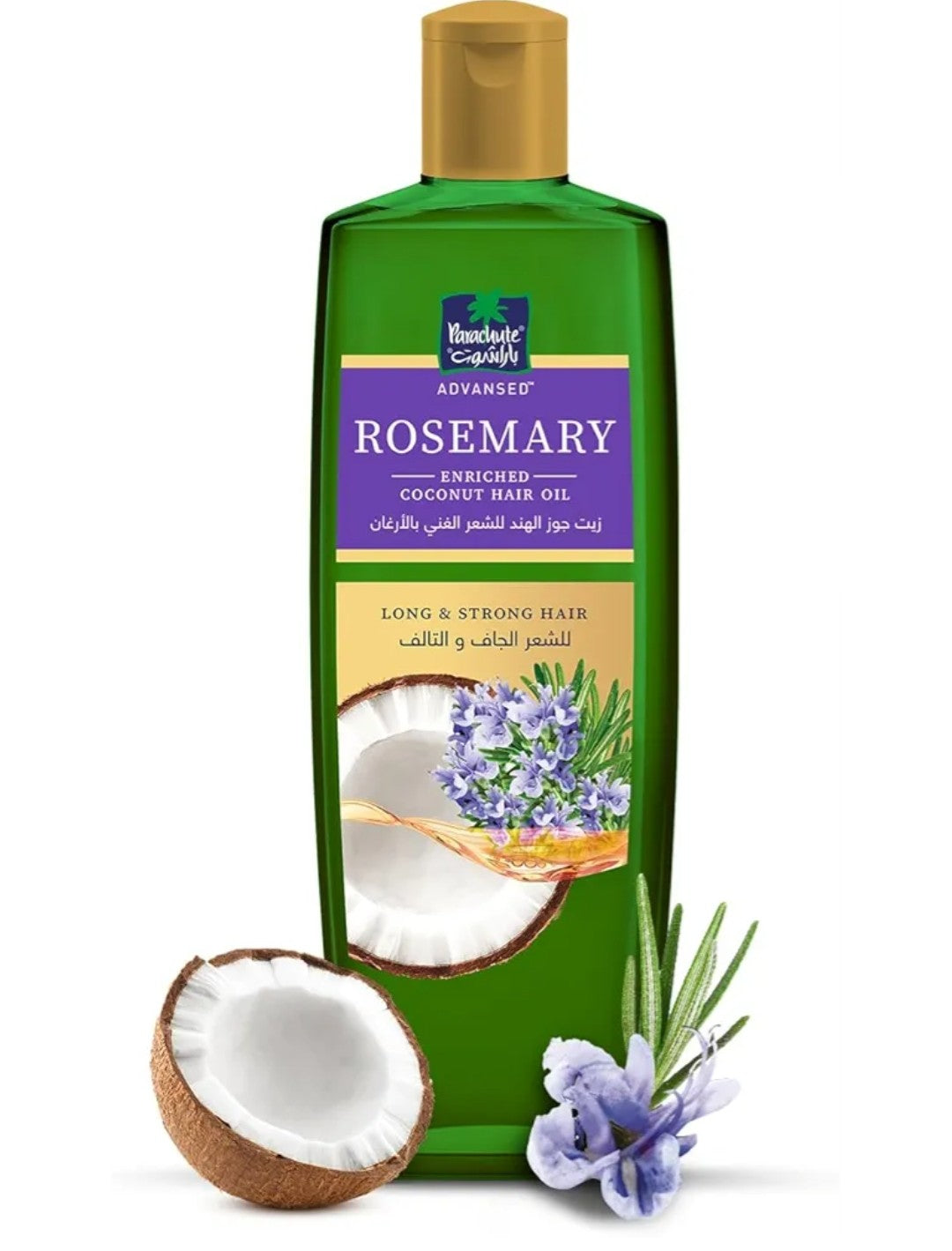 Parachute Advansed Rosemary Hair Oil with Coconut| For 2x Longer & Thicker Hair| Reduces Hairfall & Strengthens Hair| All Hair Types|No Parabens & Silicones| 10.1 Fl.oz.