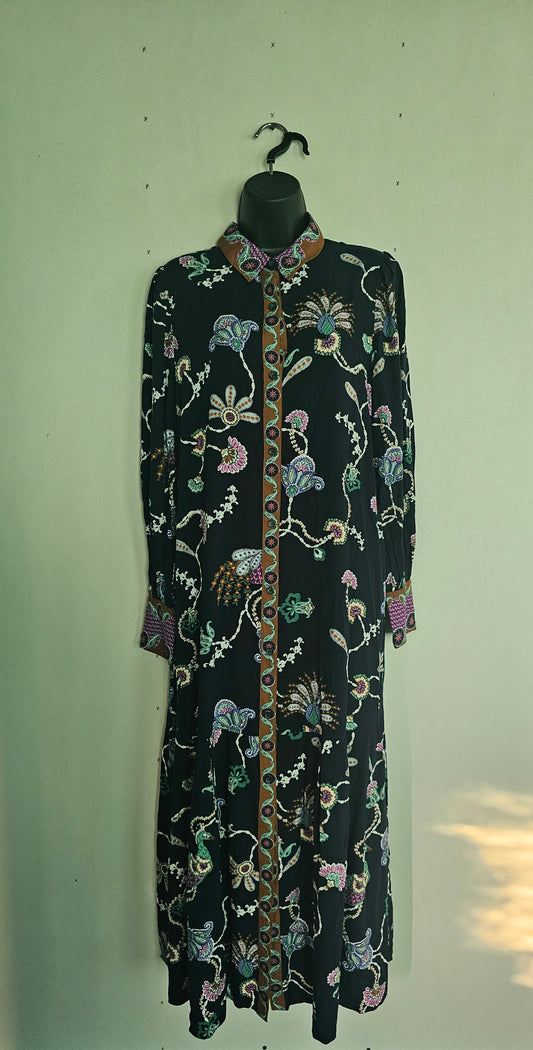 LOFT Peacock Longsleeve Maxi Dress
